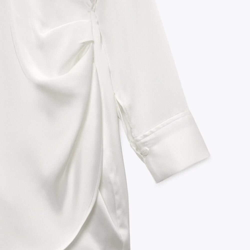 Zara Long Sleeve Satin Mini Dress - Picture 5 of 5